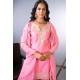 Pink Vintage Satin Sharara Set